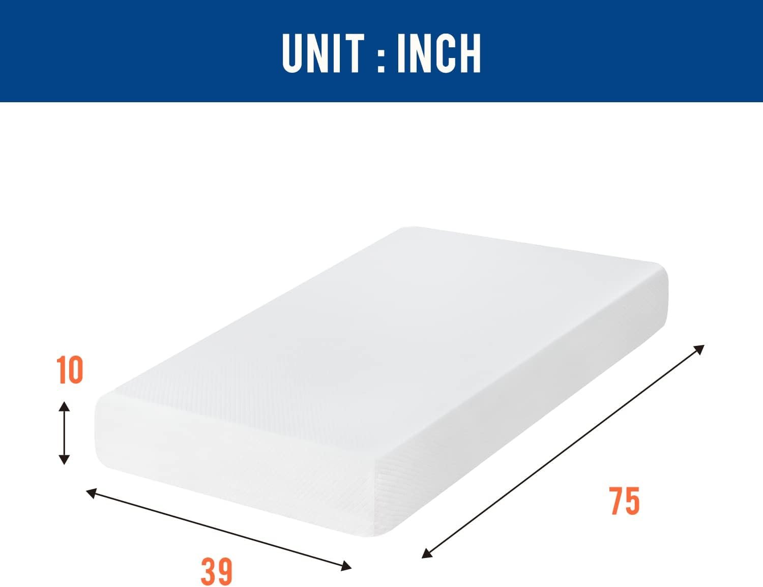 6/8/10/12 inch Gel Memory Foam Mattress for Cool Sleep & Pressure Relief, Medium Firm Mattresses /Bed-in-a-Box/Pressure Relieving (10 in, Twin) - Image 2