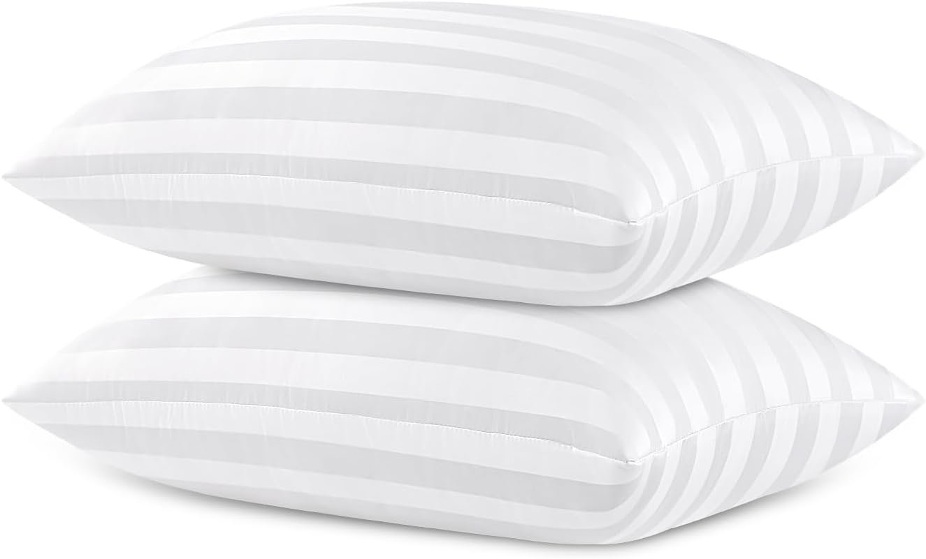 Queen Size Pillows for Side and Back Bed Pillows for Sleeping 2 Pack Sleepers Super Soft Down Alternative Microfiber Filled Pillows 20 x 30 Inches