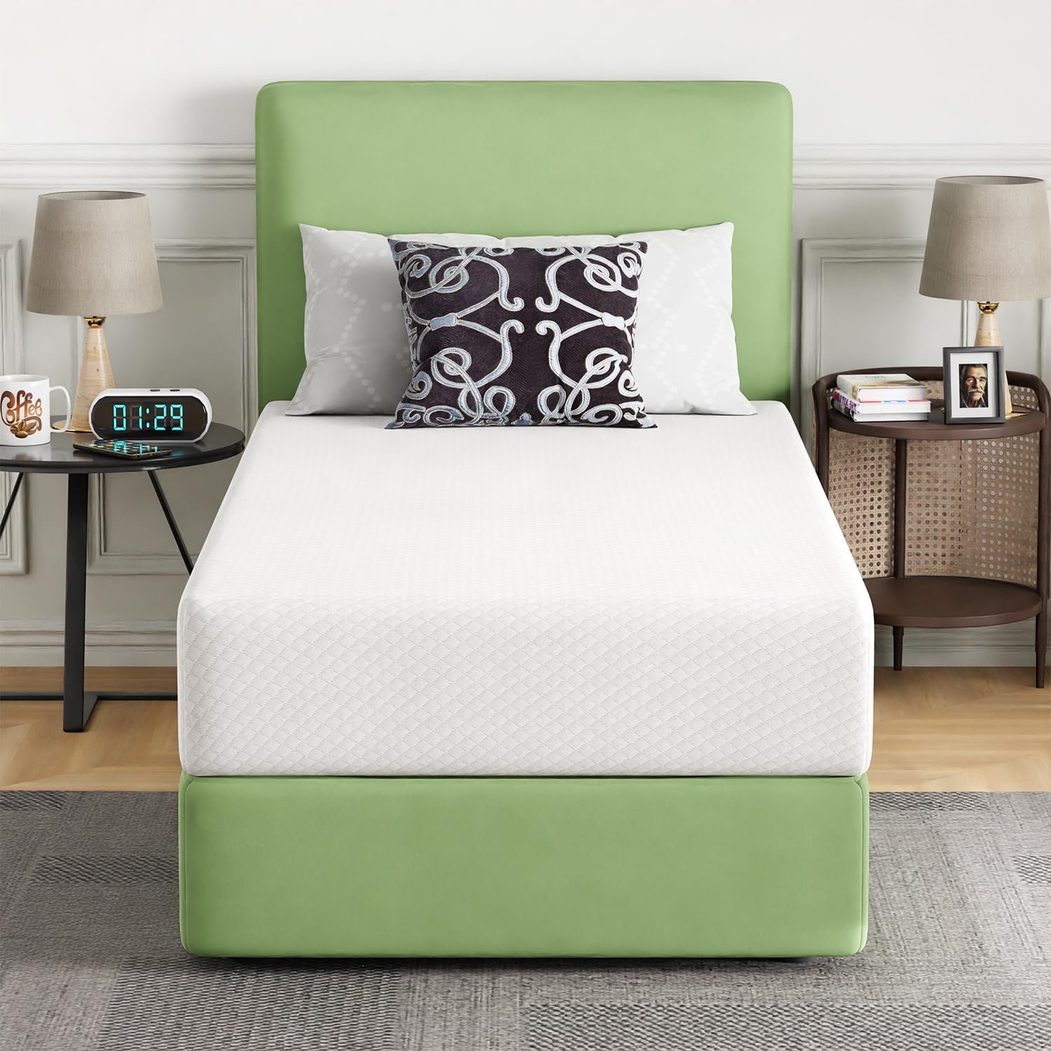 6/8/10/12 inch Gel Memory Foam Mattress for Cool Sleep & Pressure Relief, Medium Firm Mattresses /Bed-in-a-Box/Pressure Relieving (10 in, Twin)