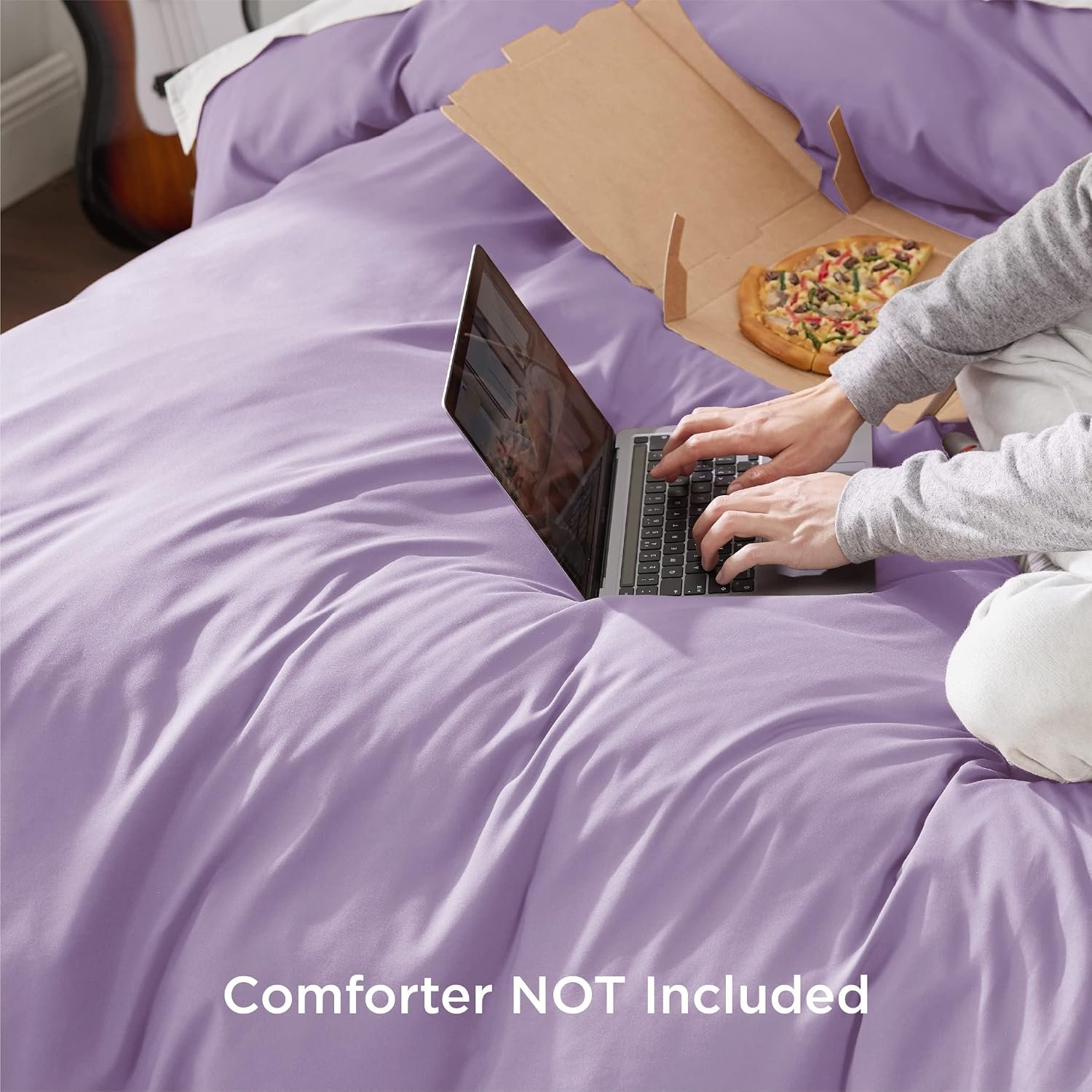 Duvet Cover Queen Size - Soft Double Brushed Bedding Set for Kids & Adults, Zipper Closure, 3 Pieces, Includes 1 Duvet Cover (90"x90") & 2 Pillow Shams, NO Comforter, Orchid Bloom - Image 2