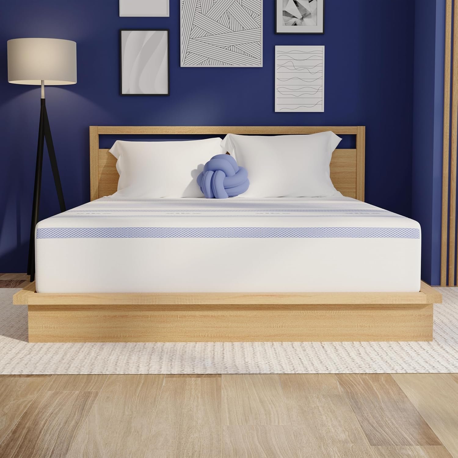 Gel Memory Foam Mattress, Fiberglass Free, 12-Inch Bed-in-a-Box, California King, White