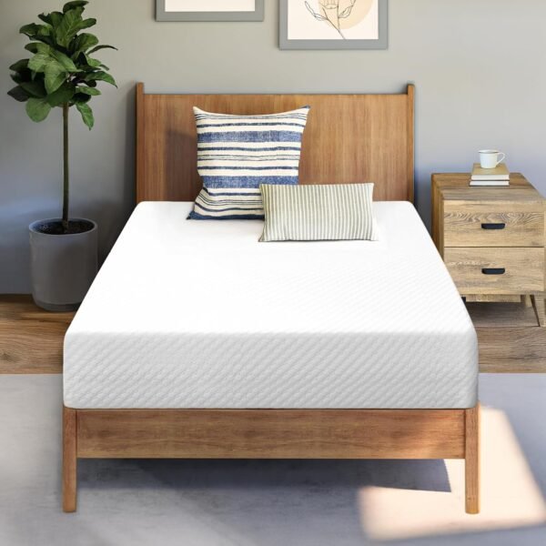 8 Inch Twin Cooling Gel Memory Foam Mattress Medium Firm Foam, Mattress in a Box Enhanced Pressure Relief Removable Soft Cover No Fiberglass (Twin, 8 in)