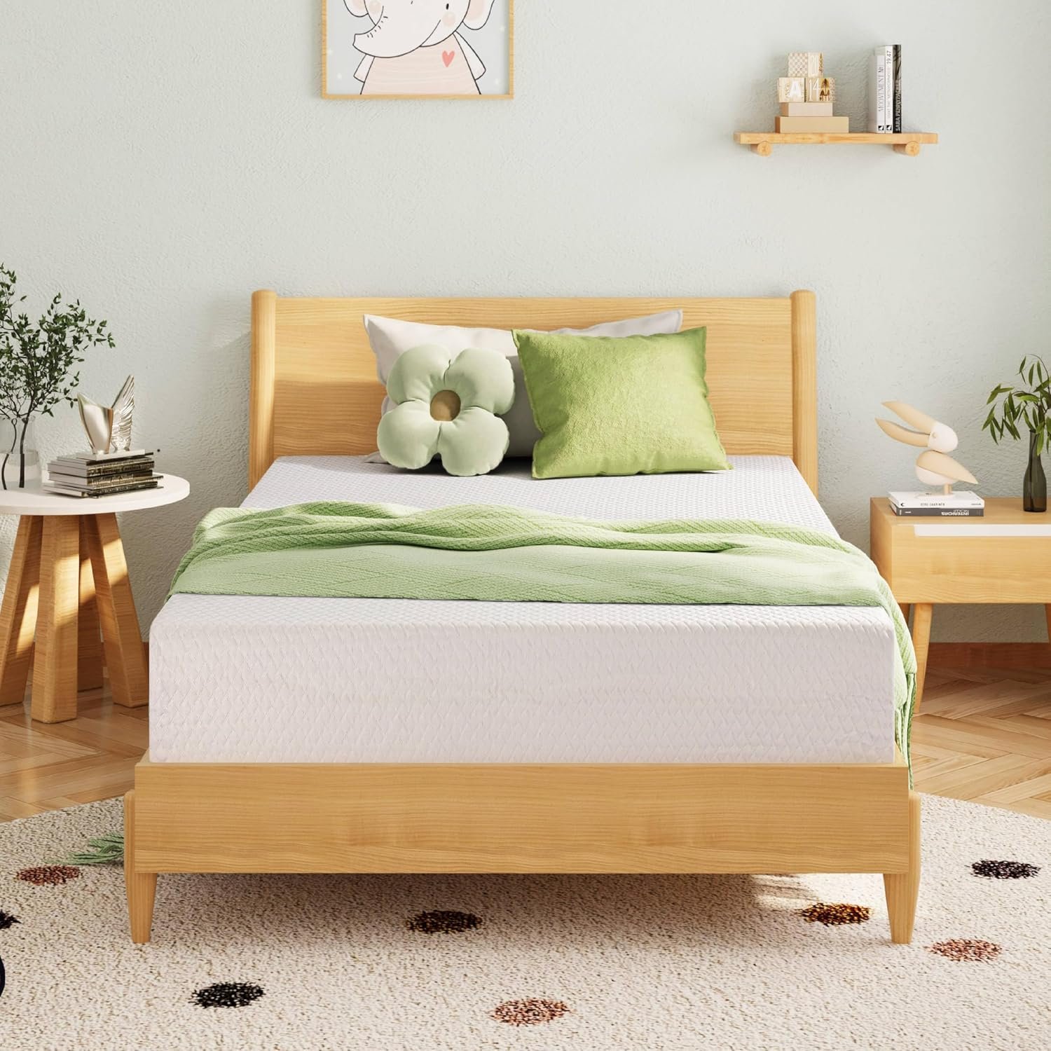 Full Size Memory Foam Mattress, 8 Inch Bed Mattress in A Box with Cooling Green Tea Gel, Pressure Relief with Medium Firm Support, , 75''L x 54''W, 37.3 pounds White - Image 2